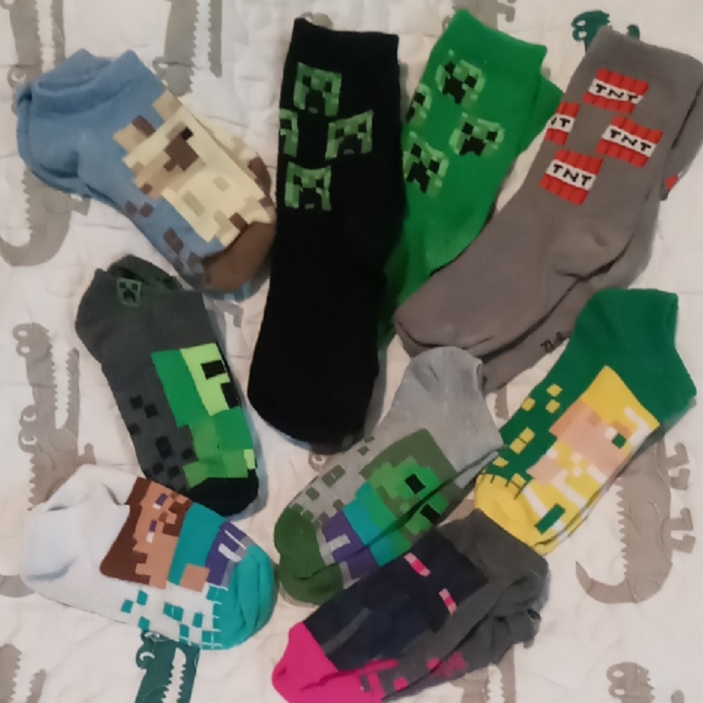 Minecraft Themed Socks Set - Multicolor